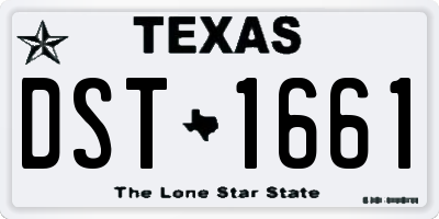 TX license plate DST1661