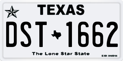 TX license plate DST1662