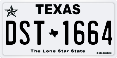 TX license plate DST1664