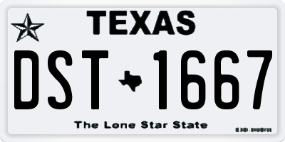 TX license plate DST1667