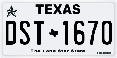TX license plate DST1670