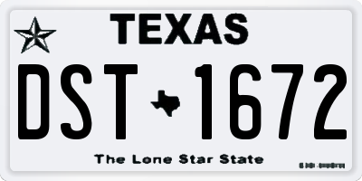 TX license plate DST1672