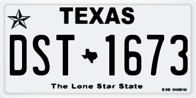 TX license plate DST1673