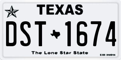 TX license plate DST1674