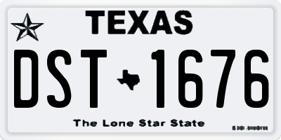 TX license plate DST1676