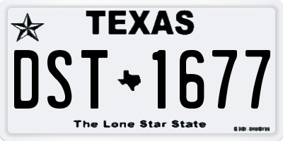 TX license plate DST1677
