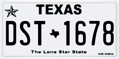 TX license plate DST1678
