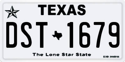 TX license plate DST1679