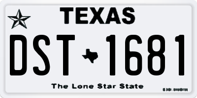 TX license plate DST1681