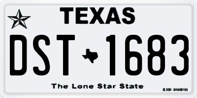 TX license plate DST1683