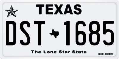TX license plate DST1685