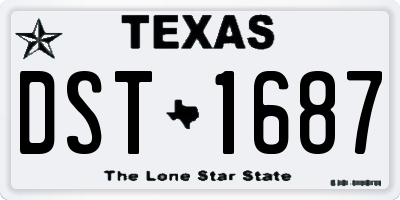 TX license plate DST1687