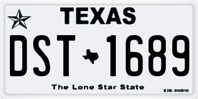 TX license plate DST1689