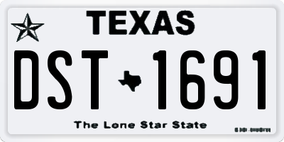 TX license plate DST1691