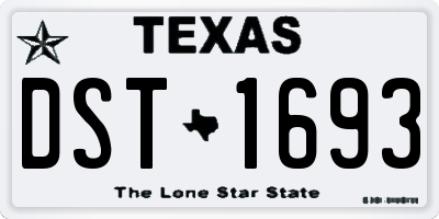 TX license plate DST1693