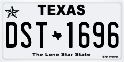 TX license plate DST1696