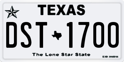 TX license plate DST1700