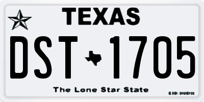 TX license plate DST1705