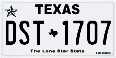 TX license plate DST1707