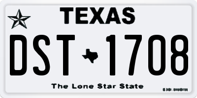 TX license plate DST1708
