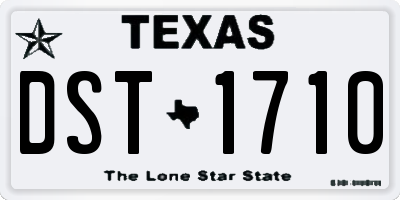 TX license plate DST1710
