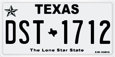 TX license plate DST1712
