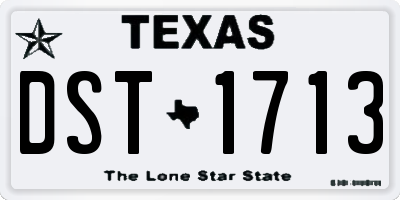 TX license plate DST1713