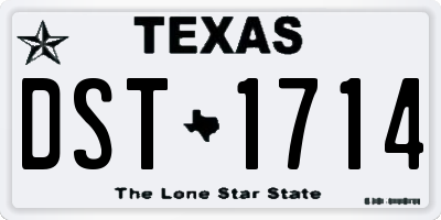 TX license plate DST1714