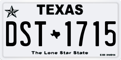 TX license plate DST1715