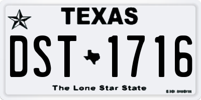 TX license plate DST1716