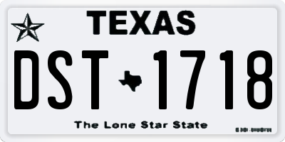 TX license plate DST1718