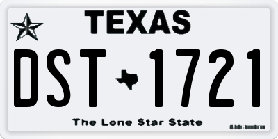 TX license plate DST1721