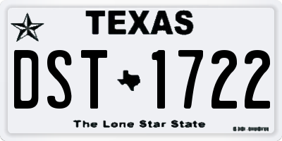 TX license plate DST1722