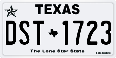 TX license plate DST1723