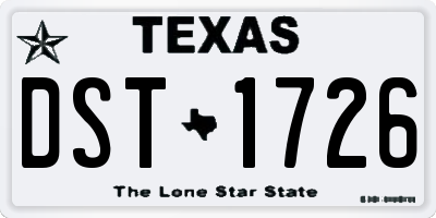 TX license plate DST1726