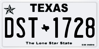 TX license plate DST1728