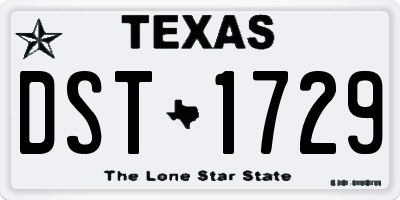 TX license plate DST1729