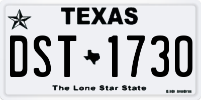 TX license plate DST1730