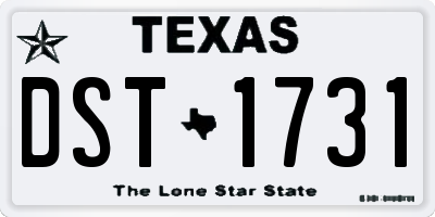 TX license plate DST1731