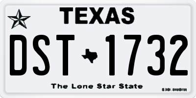 TX license plate DST1732