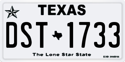 TX license plate DST1733