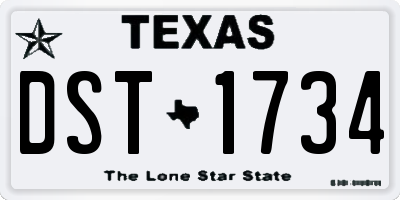 TX license plate DST1734