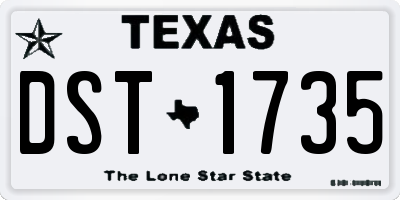 TX license plate DST1735