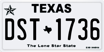 TX license plate DST1736