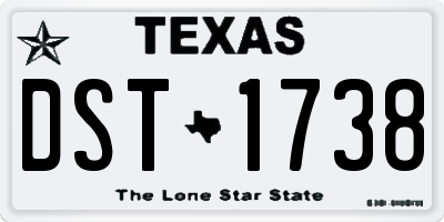 TX license plate DST1738