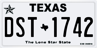 TX license plate DST1742