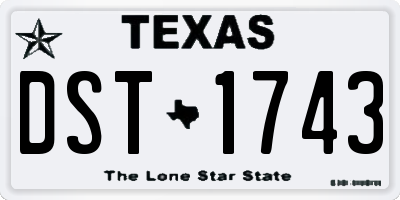 TX license plate DST1743