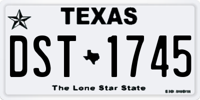 TX license plate DST1745