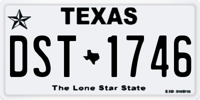 TX license plate DST1746