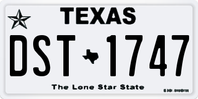 TX license plate DST1747